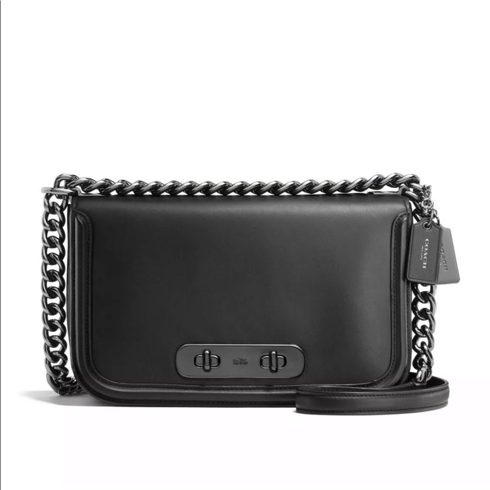 Coach 54640 Swagger S Leather Shoulder DK/ Black